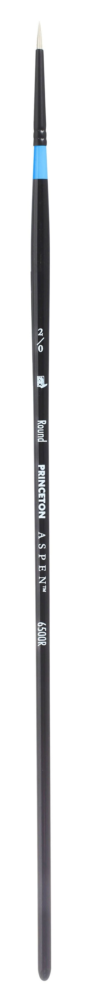 Princeton Series 6500 Aspen Synthetic Brush-Long Handle Round Size 2/0