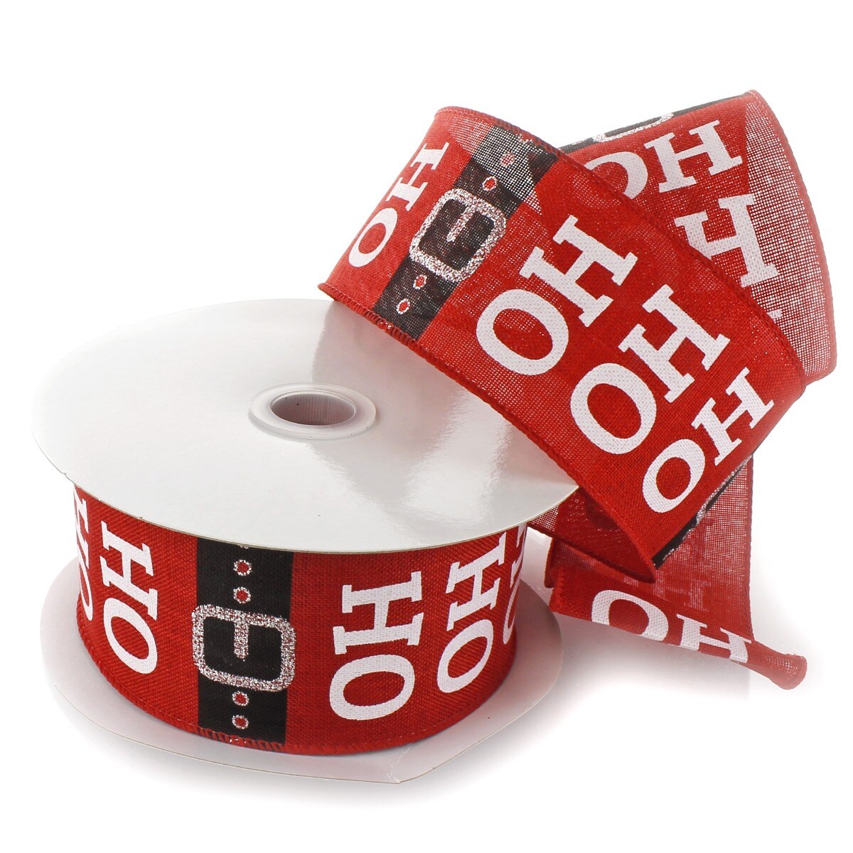 2 1/2&#x22; Wired Ribbon Red Santa Belt - 10 Yards