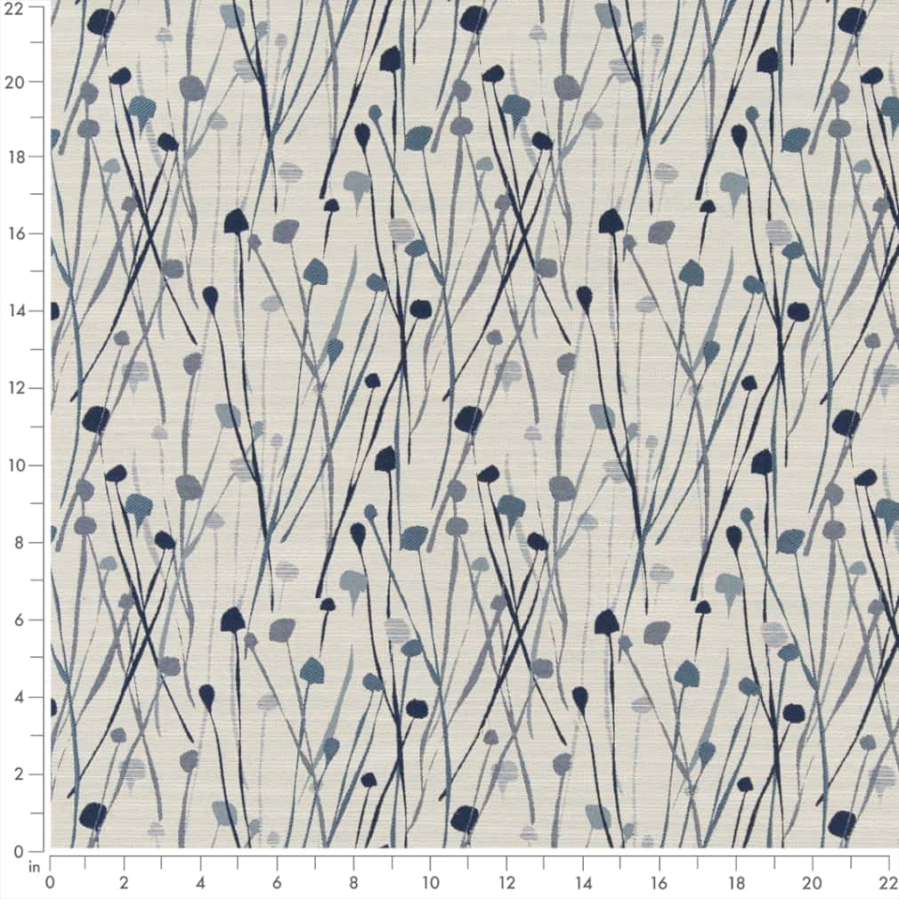 Upholstery Fabric - Blue Abstract &#x26; Geometric,Leaves Upholstery Fabric 54 Inches&#x22;