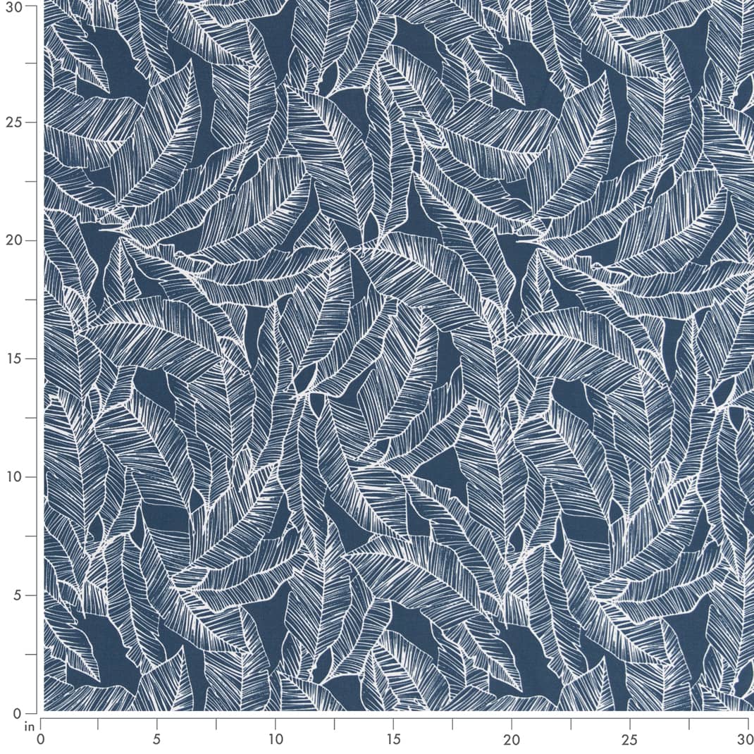 Admiral - Blue Leaves,Tropical & Botanical Upholstery Fabric 54 Inches"