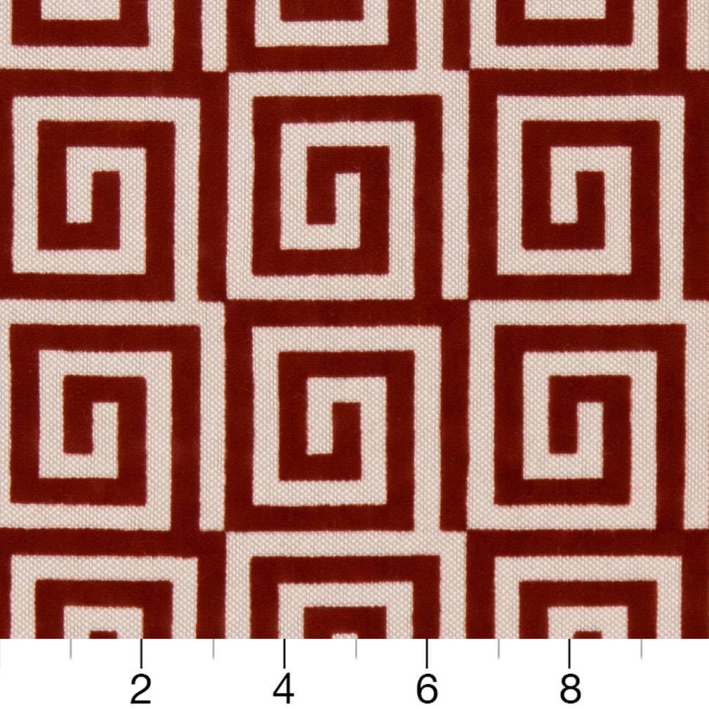 Spice Key - Red & Burgundy Abstract & Geometric Upholstery Fabric 54 Inches"