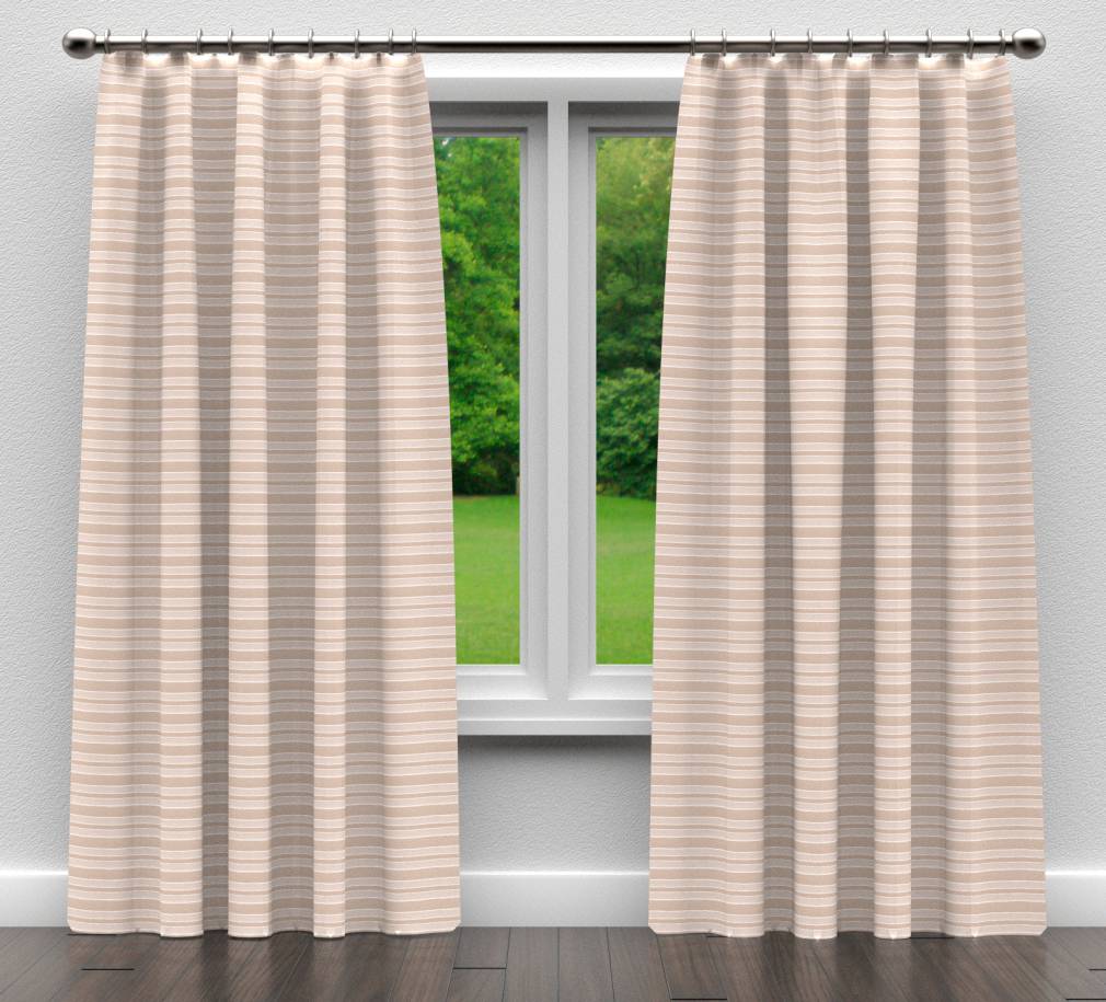 Upholstery Fabric - Beige & Taupe Stripe Upholstery Fabric 54 Inches"