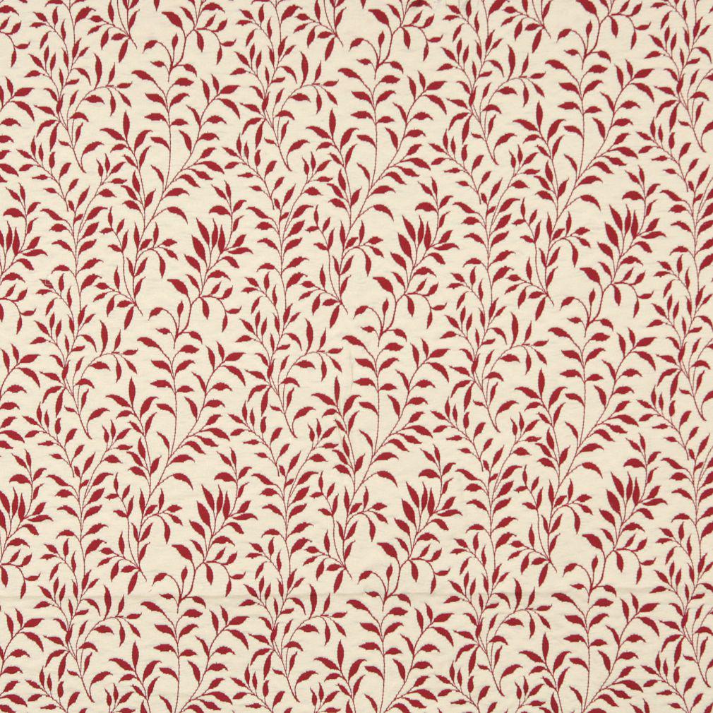 Garnet Leaf - Red & Burgundy Leaves Upholstery Fabric 54 Inches"