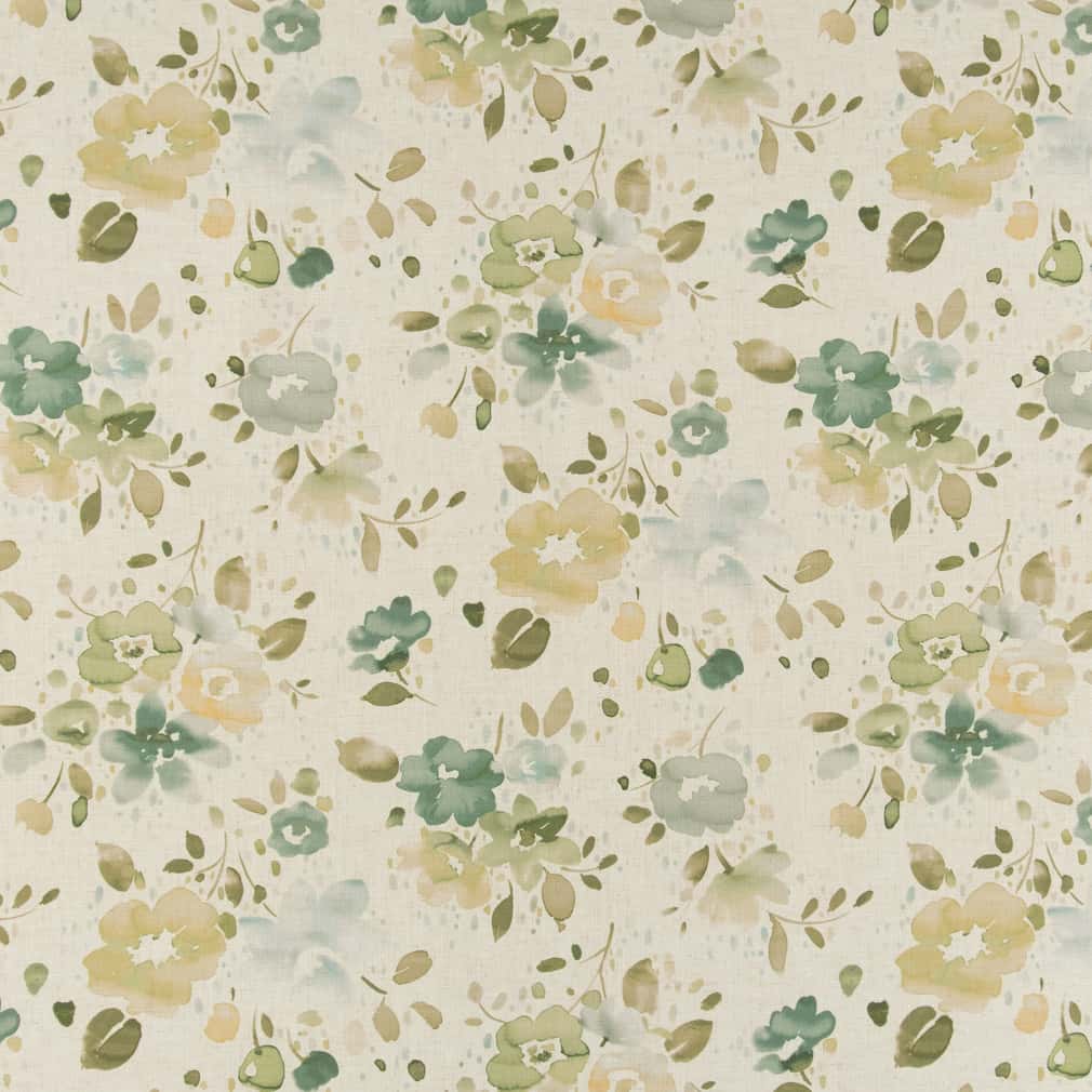 Upholstery Fabric - Green Floral Upholstery Fabric 54 Inches"