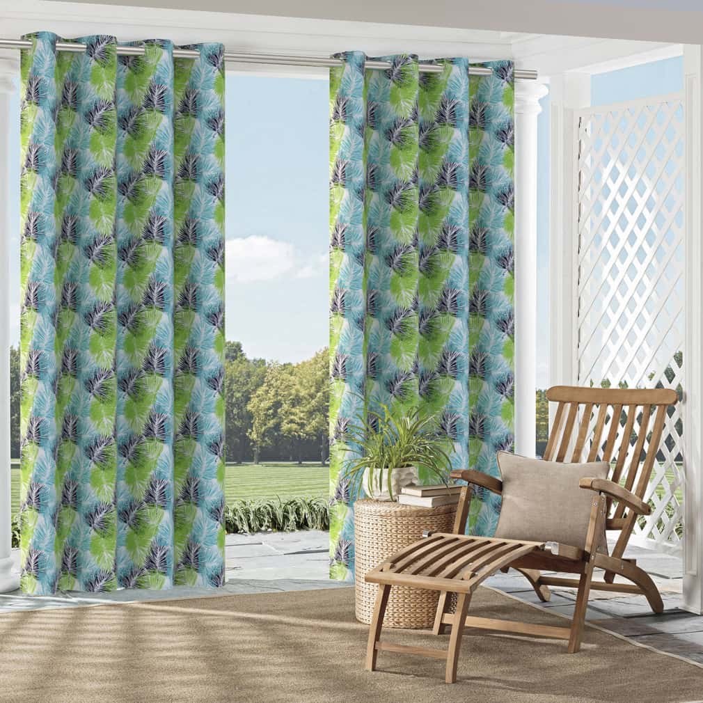 Tide - Blue,Green Leaves,Tropical & Botanical Upholstery Fabric 54 Inches"