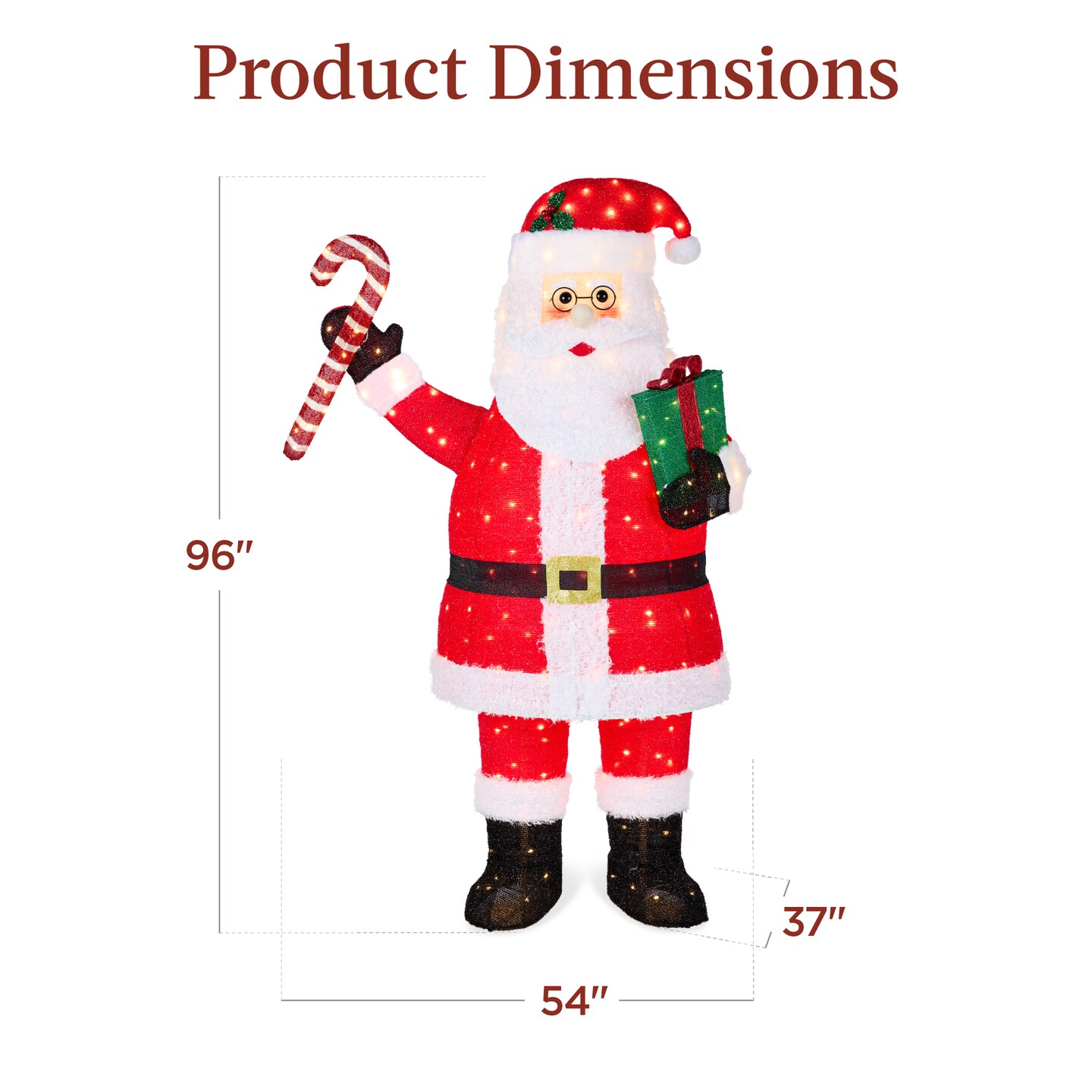Best Choice Products Lighted Pop-Up Santa Claus, Outdoor Christmas Holiday Decoration w/ LED Lights, Hat, Gift