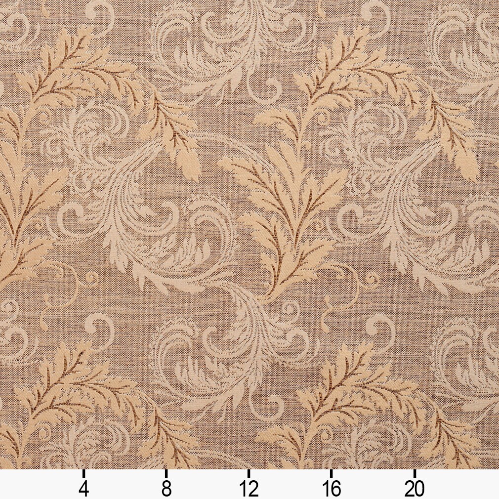 ANTIQUE LEAF - Brown Leaves Upholstery Fabric 54&#x22;