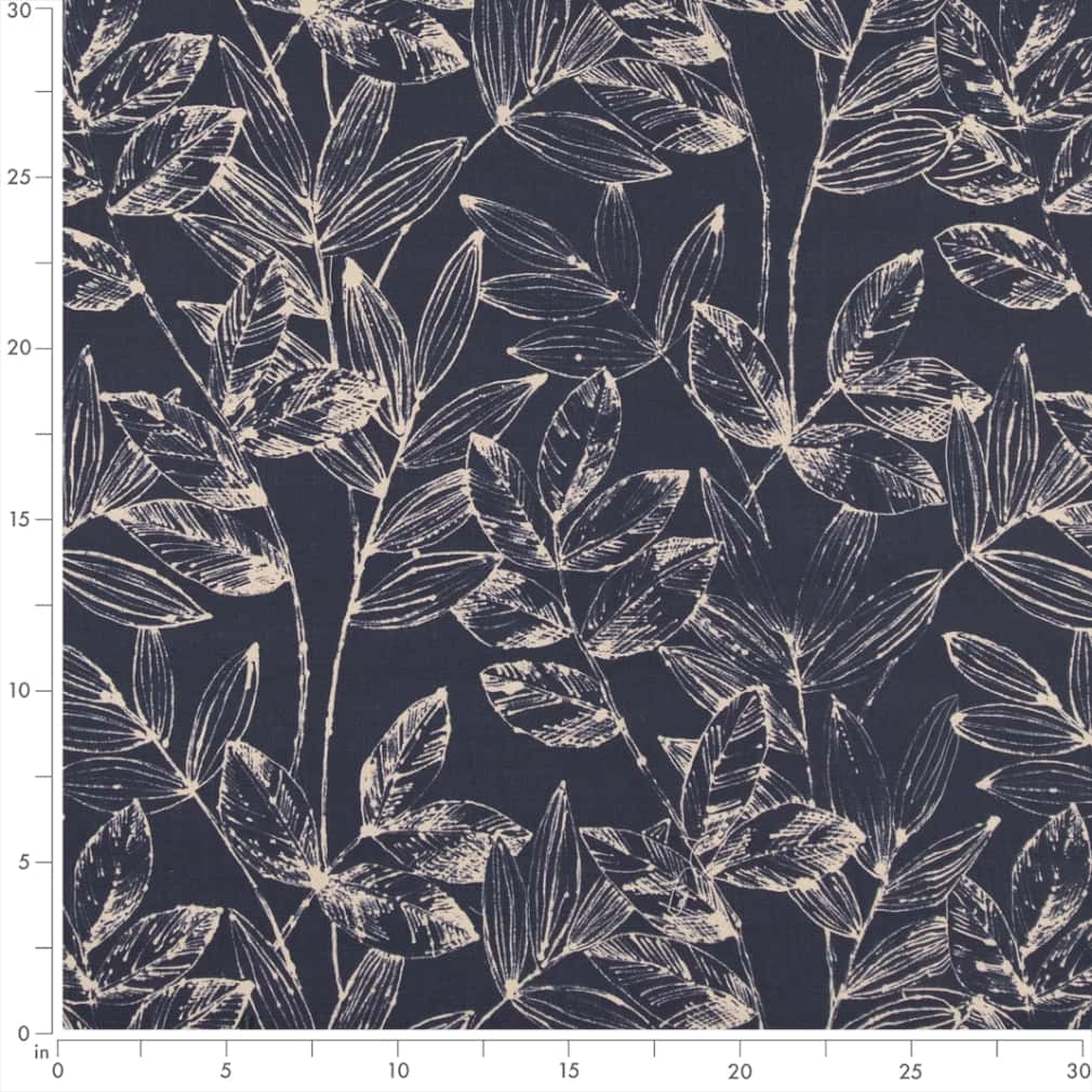 Upholstery Fabric - Blue Leaves Upholstery Fabric 54 Inches&#x22;
