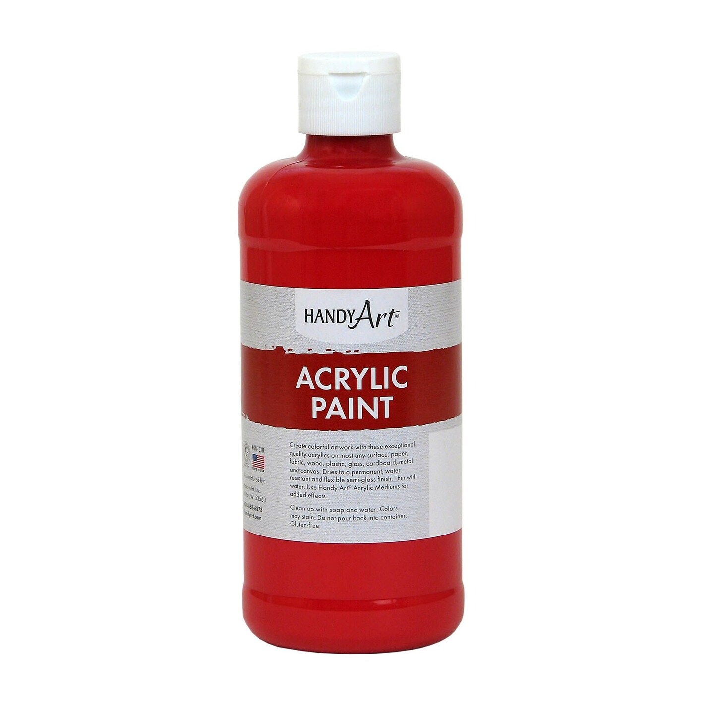 Handy Art® Student Acrylic Paint 8 oz – Red | Bright, Non-Toxic Acrylic Paint for Students, Classrooms & Crafts
