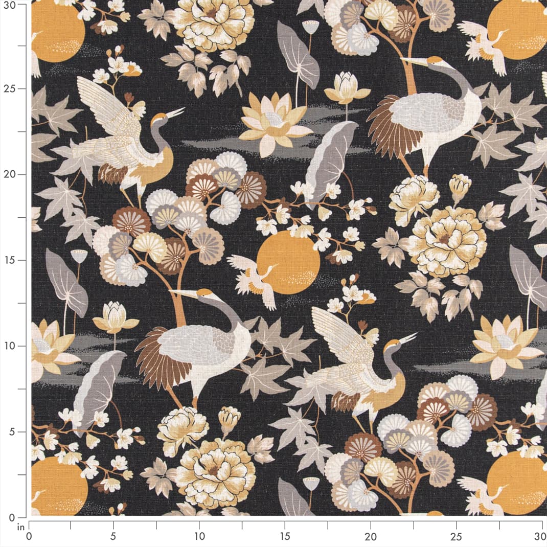 Noir - Black,Brown Floral,Novelty,Tropical & Botanical Upholstery Fabric 54 Inches"