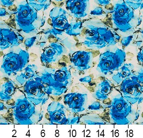 Upholstery Fabric - Blue Floral Upholstery Fabric 54 Inches&#x22;