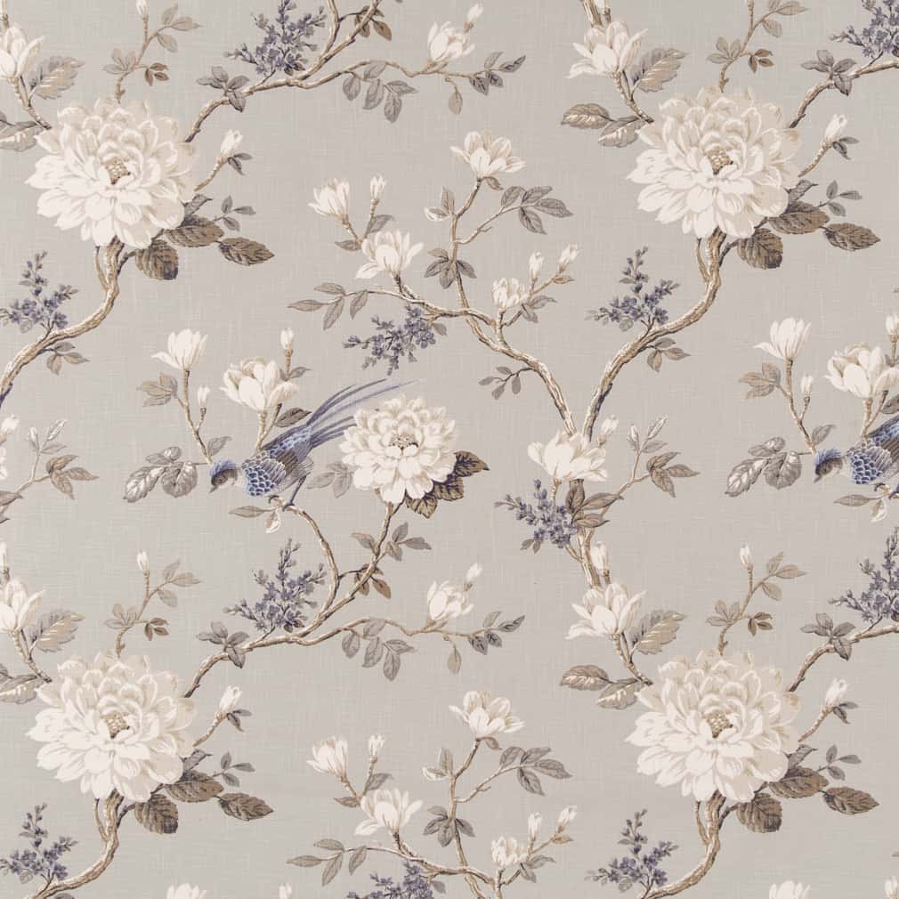 Upholstery Fabric - Grey & Silver Floral Upholstery Fabric 54 Inches"