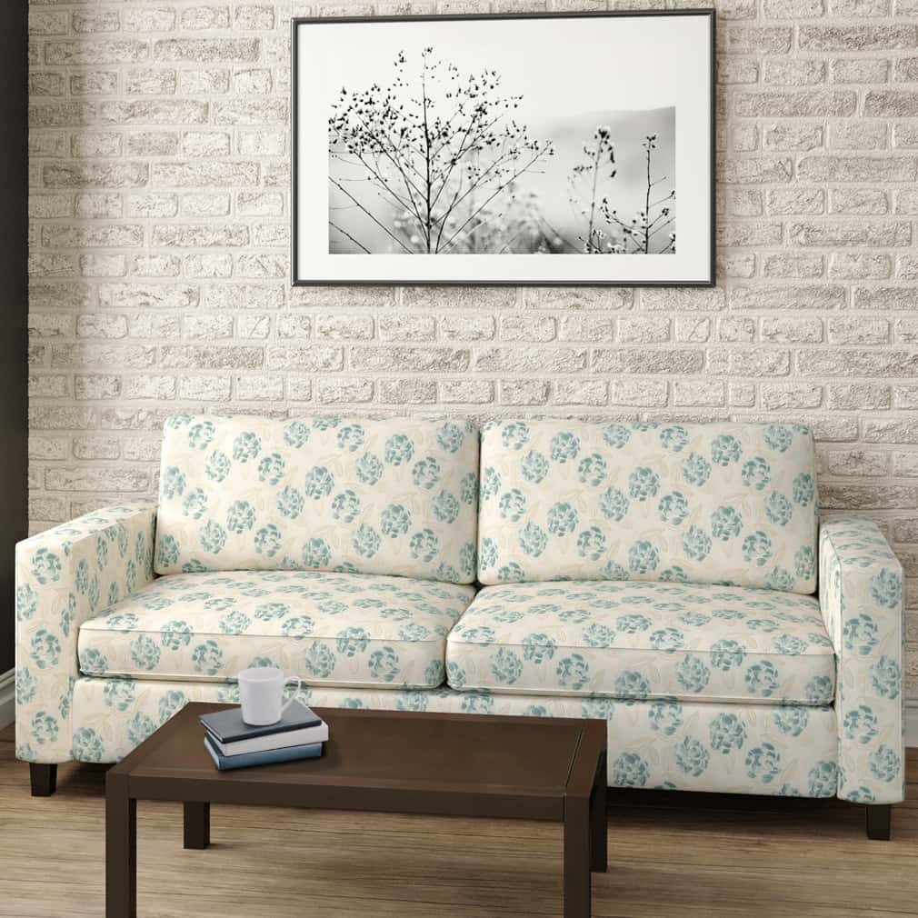 Seaglass - Aqua &#x26; Teal Floral Upholstery Fabric 54 Inches&#x22;