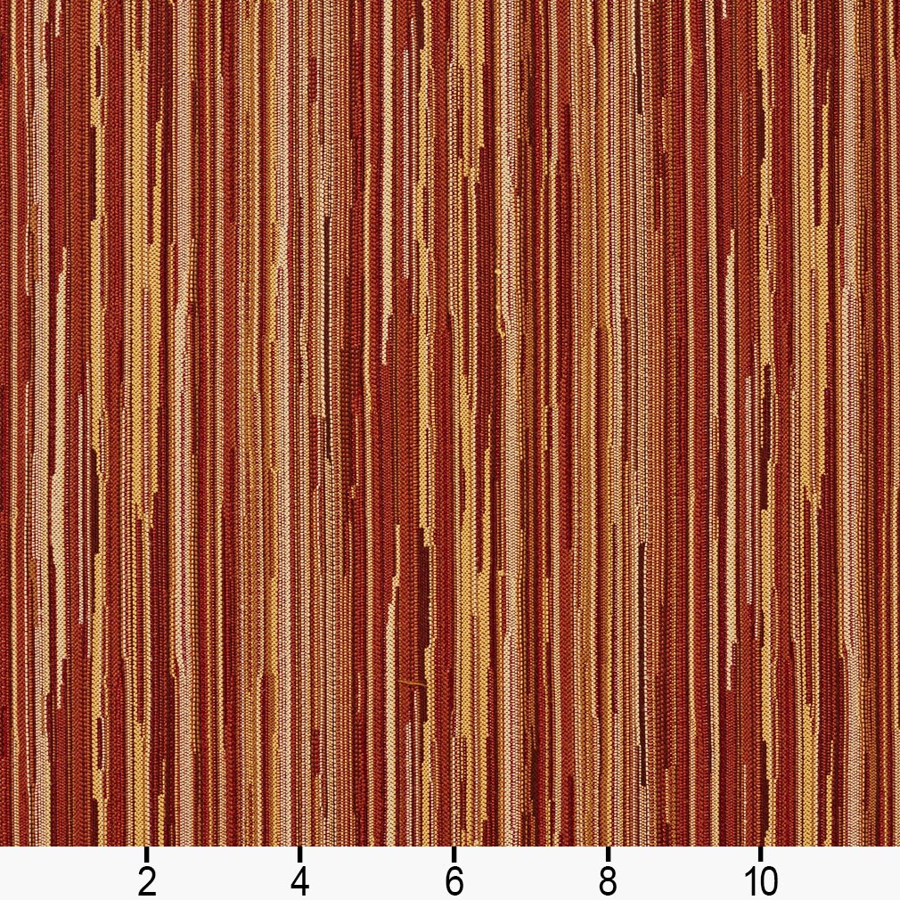 Canyon - Orange & Rust Small Scale,Stripe Upholstery Fabric 54 Inches"