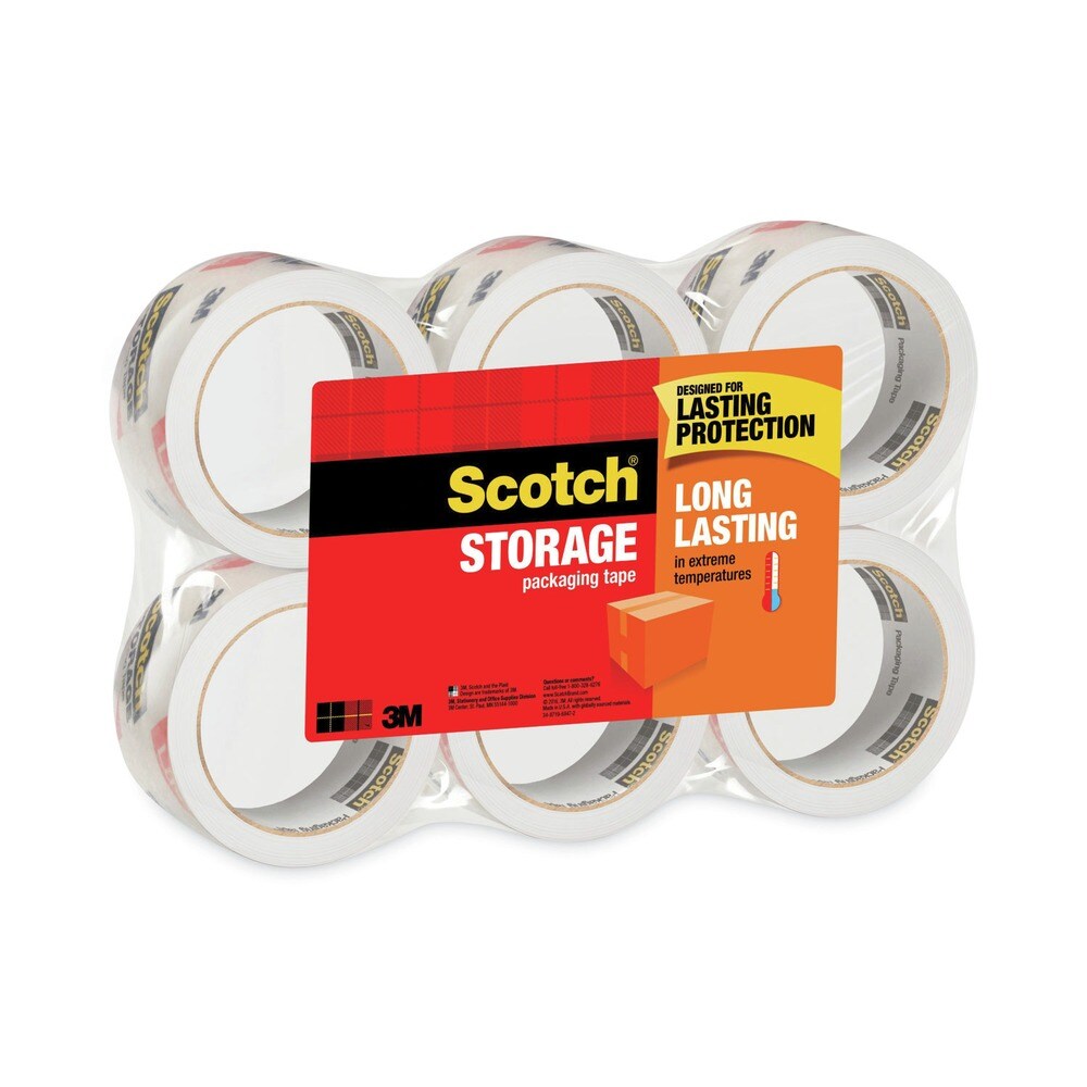 Scotch 1.88 in. x 54.6 yards 3 in. Core Storage Tape - Clear (6/Pack)