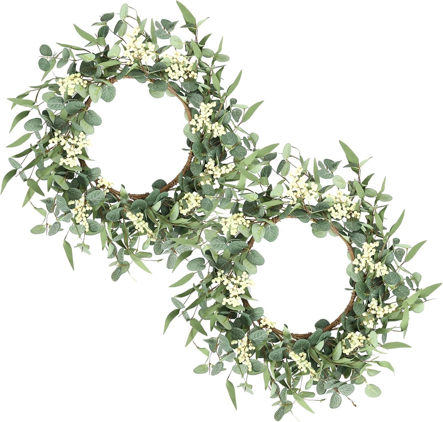 20" Eucalyptus Wreath – Green All-Season Front Door & Home Décor