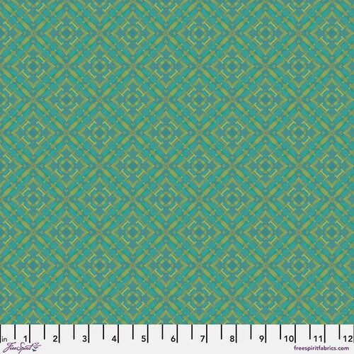 Fabric FreeSpirit Olivine Vintage Kaleidoscope by the Quarter Yard PWWR060.OLIVINE