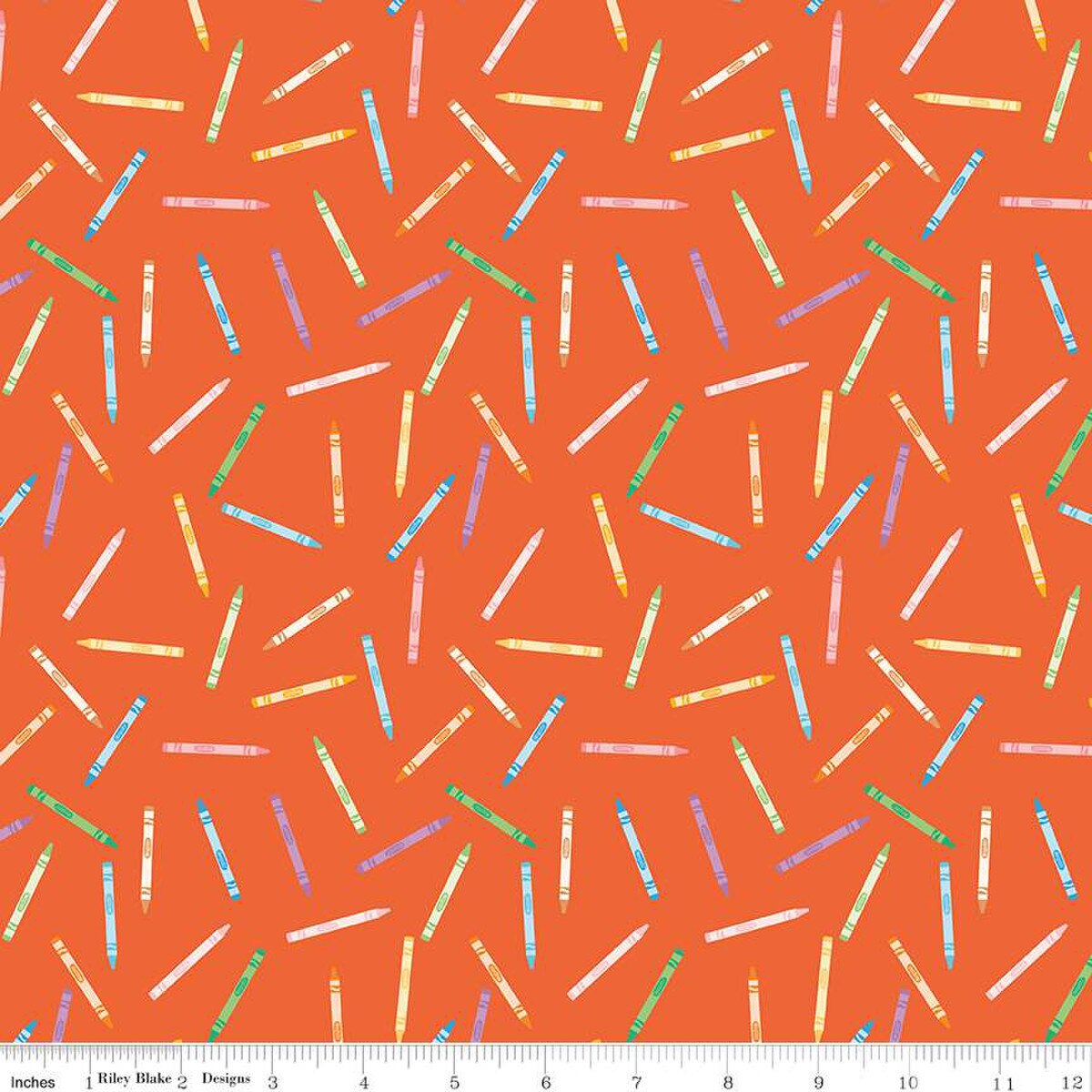 Fabric Riley Blake Red Crayons Get Your Cray-on with Crayola by the Quarter Yard C15412-RED