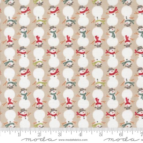 Fabric Moda Fog Stacked Snowmen Winter Friends by the Quarter Yard 56135-12