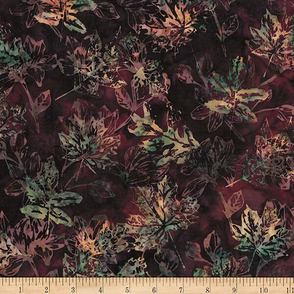 Fabric Hoffman Nightshade Leaves Fauna Bali Batiks by the Quarter Yard X2615-533