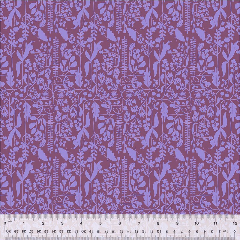 Fabric Windham Plum Meander Insectarium by the Quarter Yard 54657-17