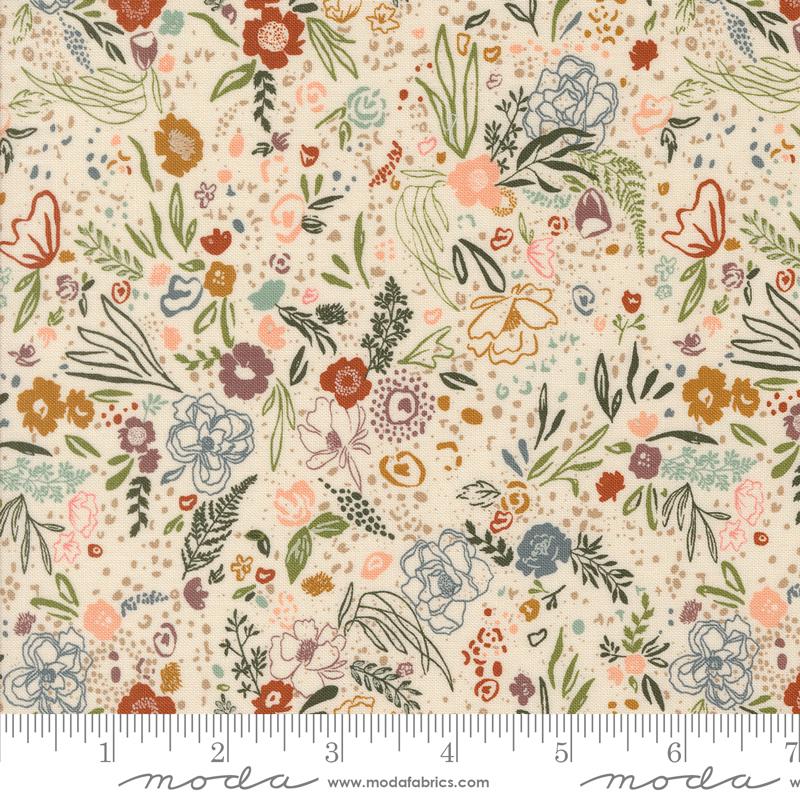 Fabric Moda Eggshell Field of Fancy Foraged Found by the Quarter Yard 45636-11