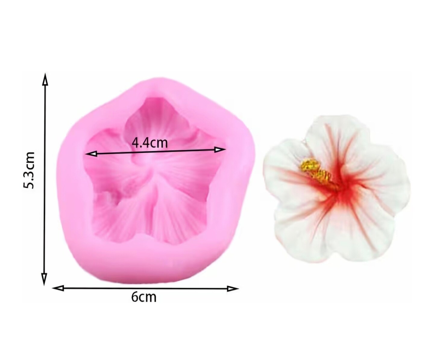 Hibiscus Flower Silicone Mold Tropical Fondant, Chocolate & Sugar Flower Mold Moana-Inspo