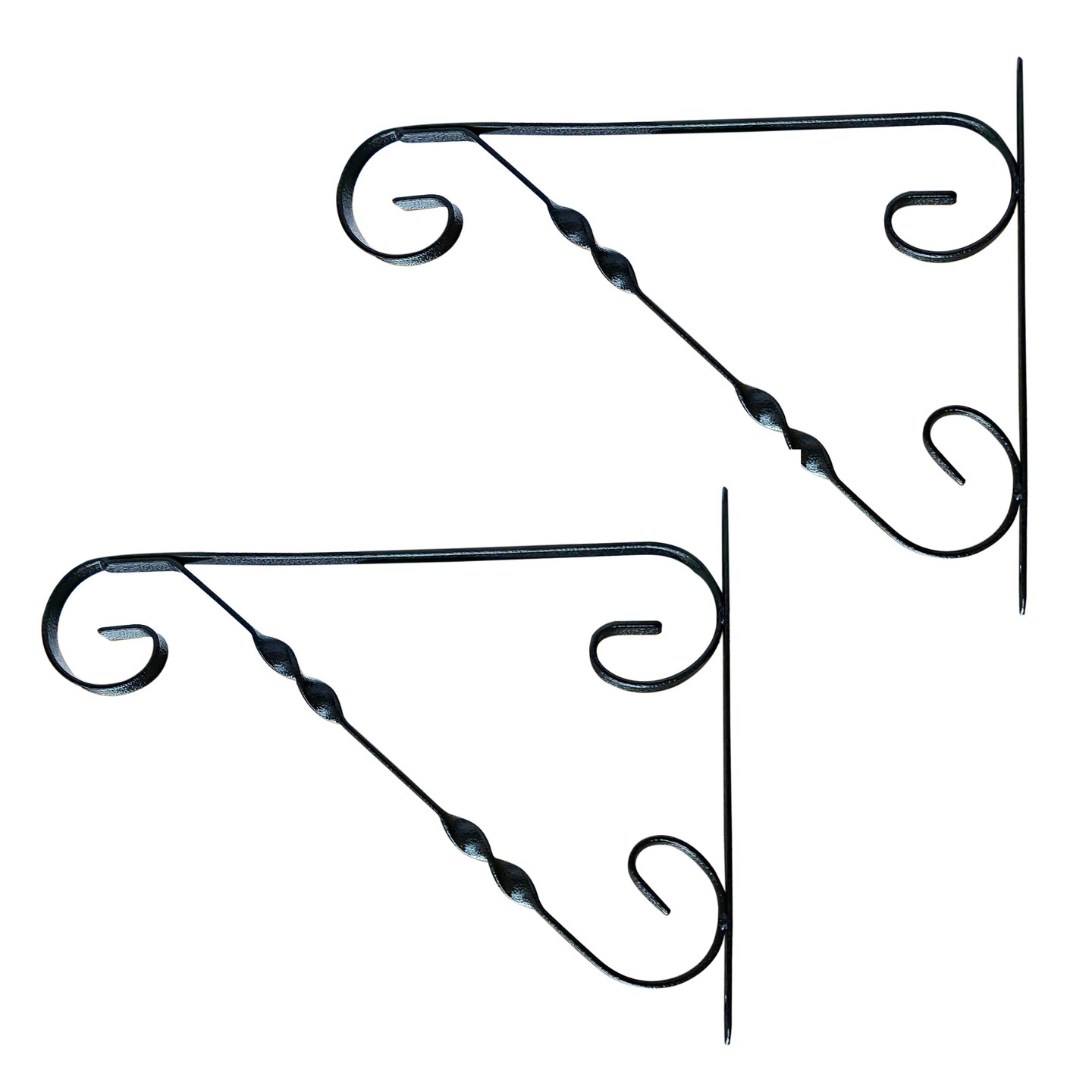 Scroll-Design Metal Wall Bracket for Hanging Accessories and Flowerpots for Indoor & Outdoor Use