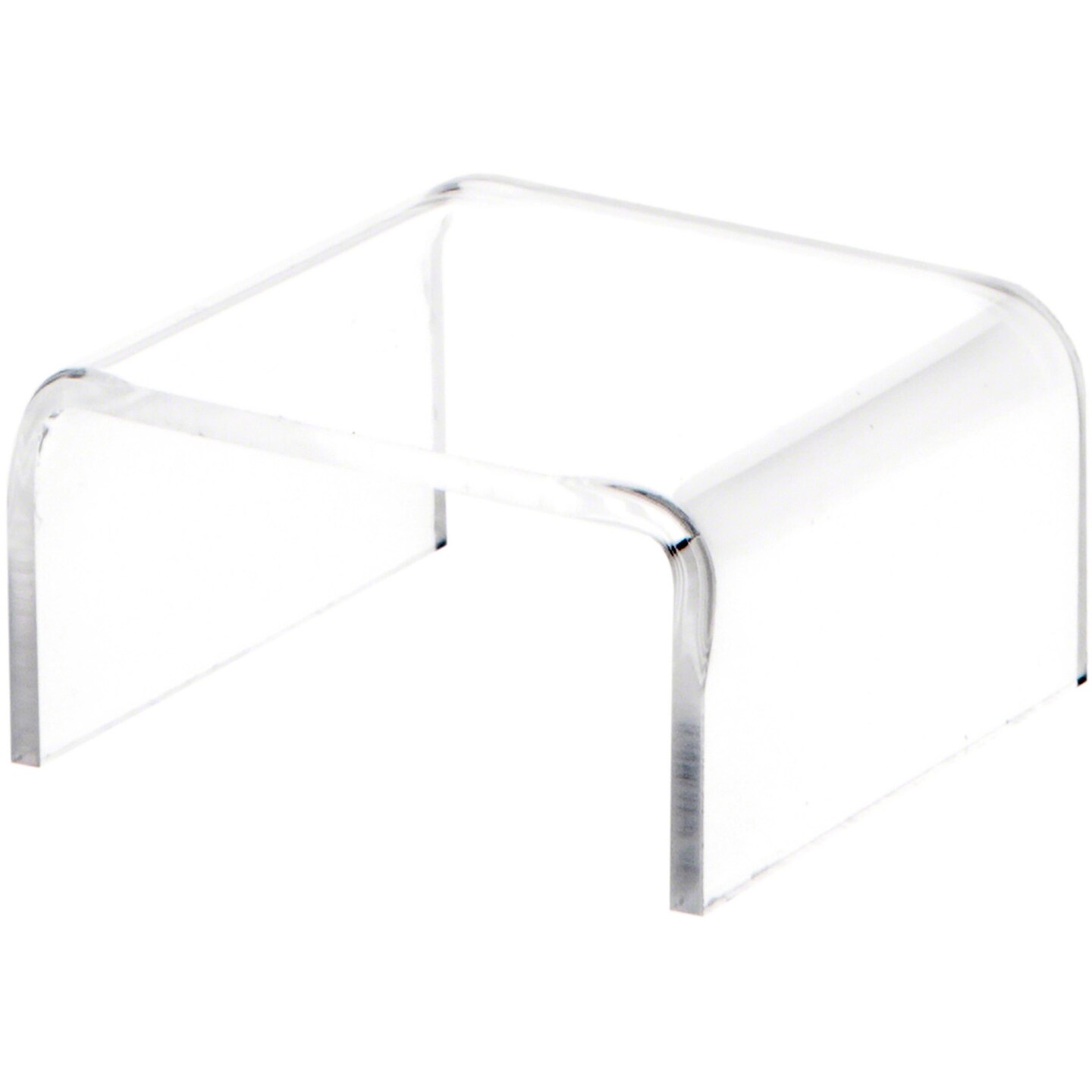 Plymor Clear Acrylic Short Square Display Riser, 1" H x 2" W x 2" D (3/32" thick)
