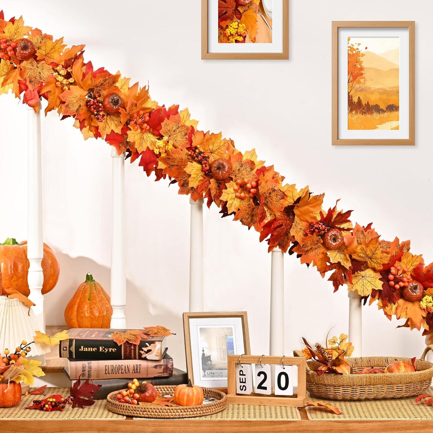Fall Decorations for Home, 5.9Ft Fall Garland