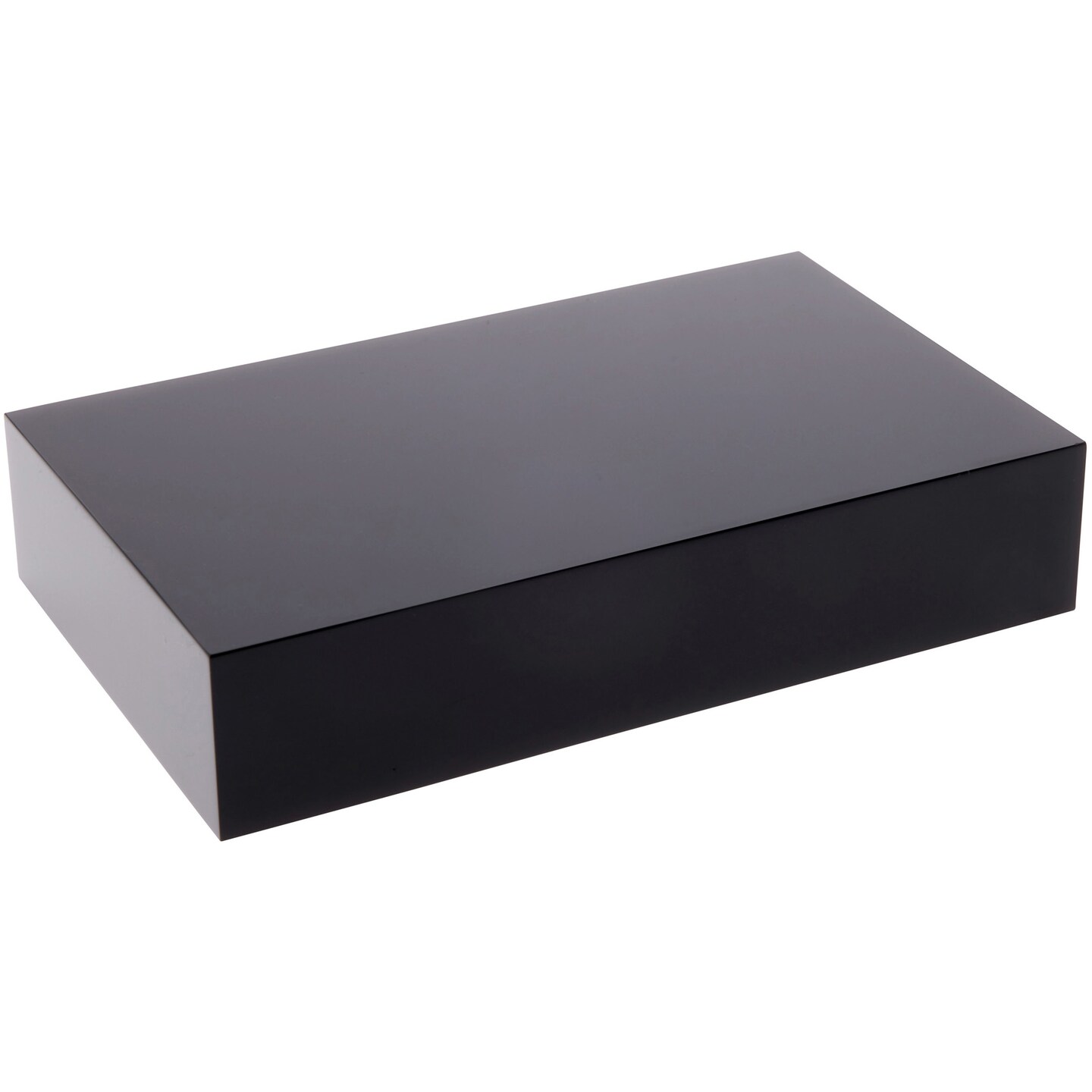 Plymor Black Polished Acrylic Rectangular Display Block, 1" H x 3" W x 5" D
