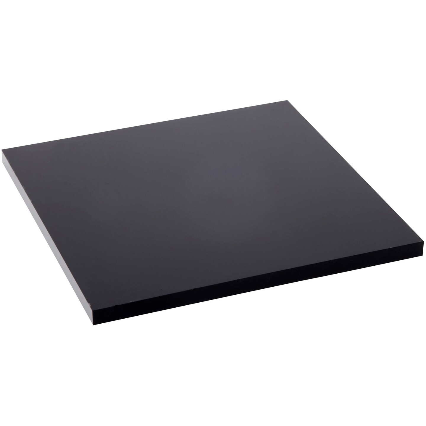 Plymor Black Acrylic Square Polished Edge Display Base, 4" W x 4" D x 0.25" H