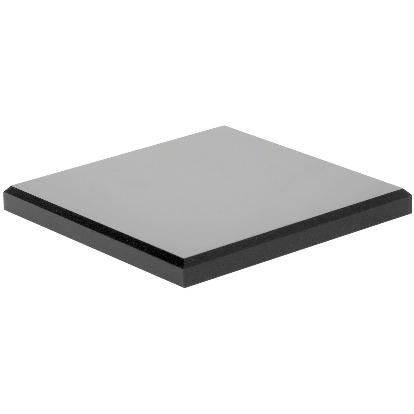 Plymor Black Acrylic Square Beveled Display Base, 5" W x 5" D x 0.5" H
