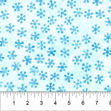 Banyan 80822-10 Winter Wonder - White with blue flowers 45" Fabric Per Yard