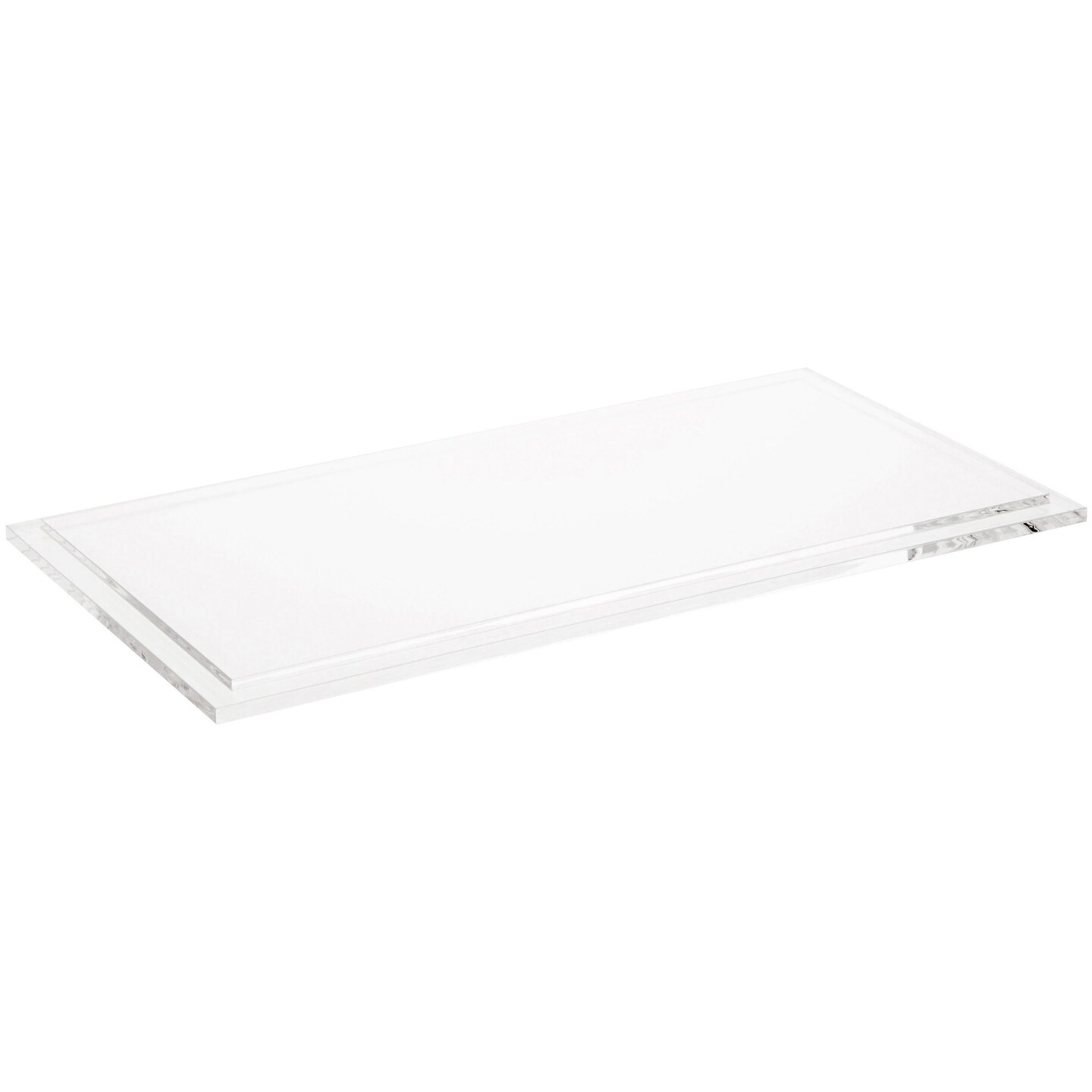 Plymor Clear Acrylic Rectangular Display Base, 12.625" W x 6.625" D x 0.3125" H