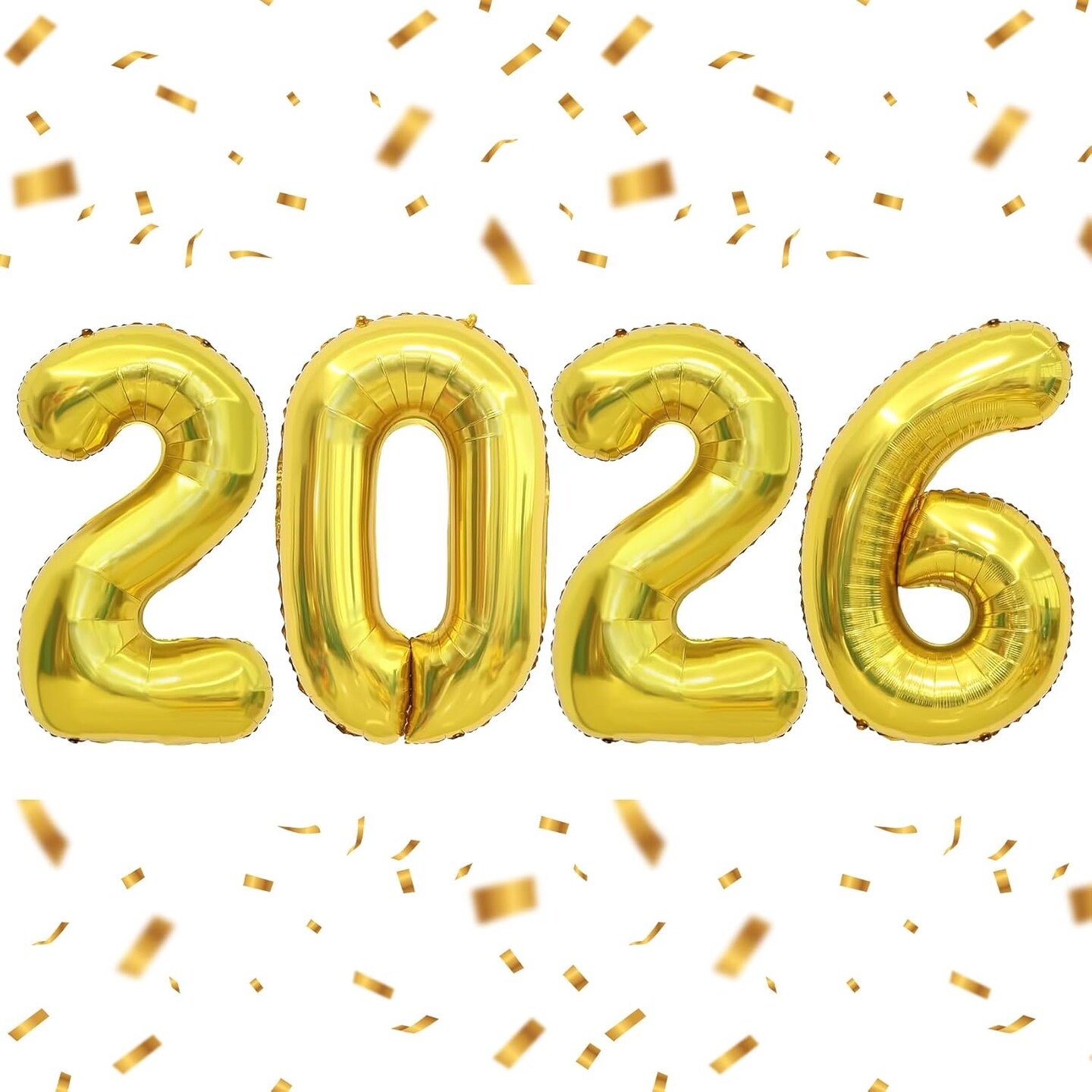 Jumbo 40-Inch Gold 2026 Number Balloons - Large Mylar Foil Graduation Sign - Class of 2026 Decorations for College, High School & Prom - Giant 2026 New Year’s Eve Party Supplies