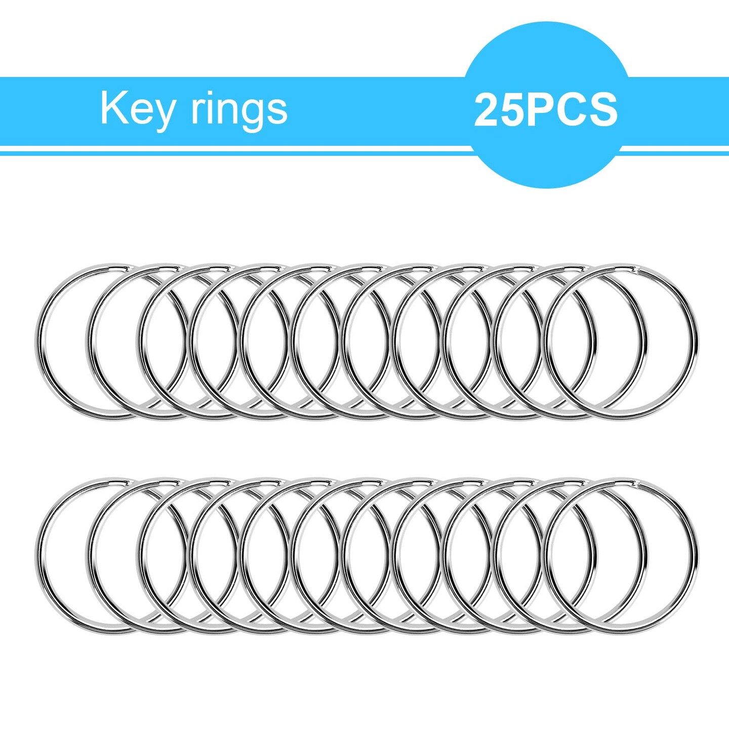 50PCS Metal Lobster Claw Clasp with Key Rings, 25PCS Keychains Clips Hooks and 25PCS Key Chain Rings, Keychain Accessories, Keychain Ring Making kit for Crafts, Silver