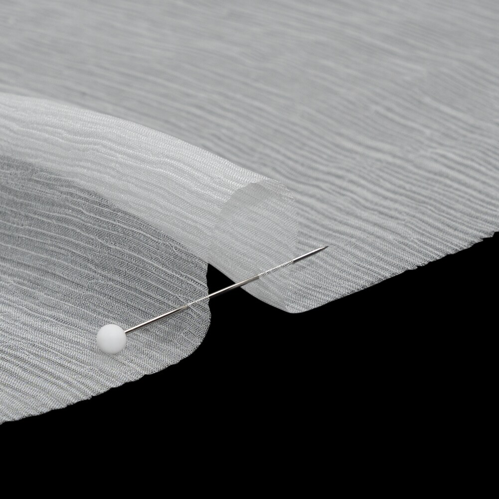 1 Yard Lightweight White Silk Chiffon Fabric 53" Wide Crinkled Fabric for Flowing Dresses & Blouses