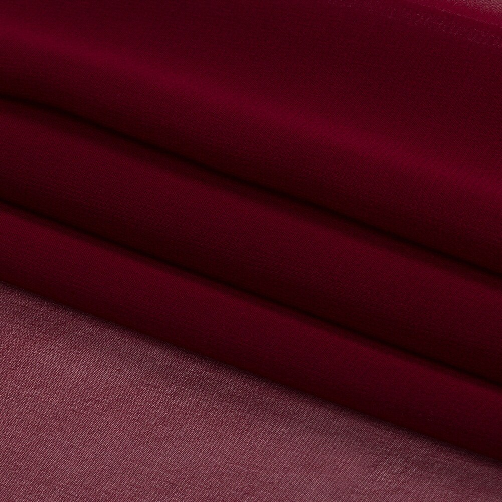 1 Yard Maroon Silk Chiffon Premium Solid Sheer Lightweight Fabric 44 Inch Width