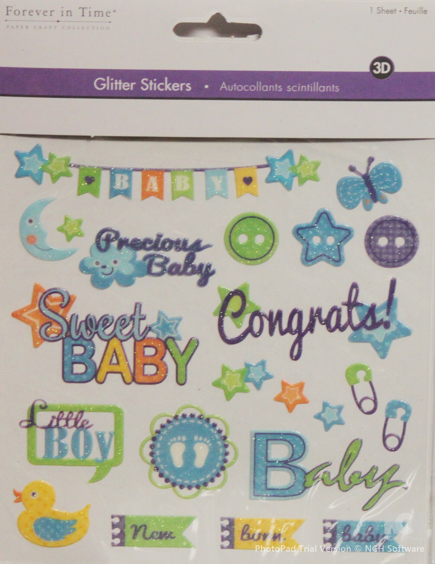 Forever In TIme Baby Boy Glitter Stickers | Michaels