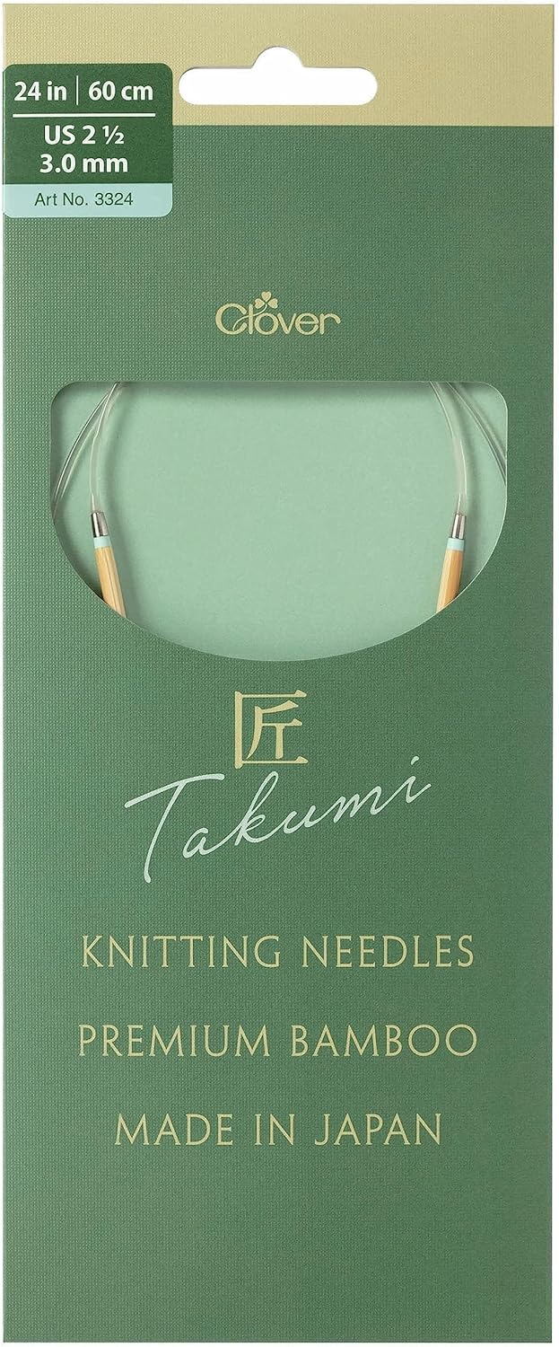 Clover Takumi Pro Bamboo Circular Knitting Needles 24"- US 0-15