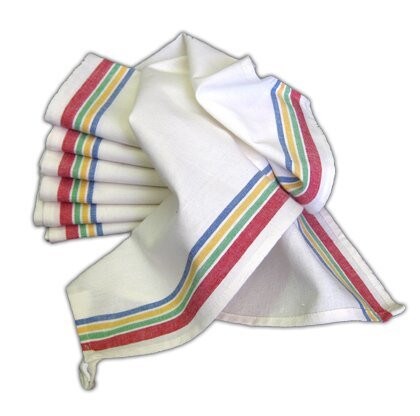 Aunt Martha's Stitch 'em Up Striped Tea Towels in Various Colors (package of 3 towels)
