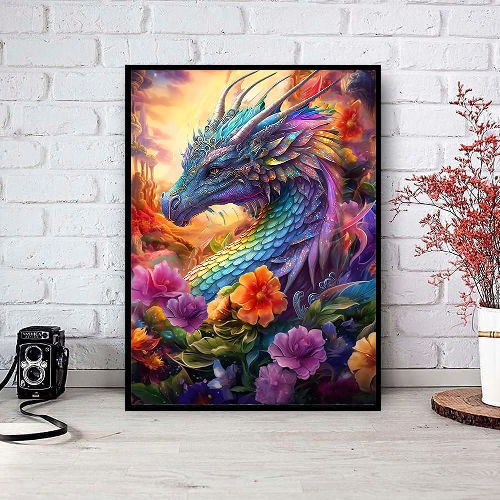 Dragon Diamond Art Kits for Adults, Dragon Diamond Painting Kits for Adults Beginners, Dragon DIY 5D Gem Art for Beginners, Dragon Diamond for Gifts Home Wall Decor 12x16 inch