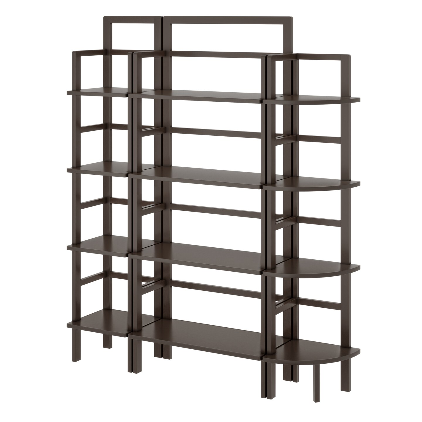 Contemporary Home Living 3-Piece Wooden Baker&#x27;s Rack Set - 70.75&#x22; - Brown