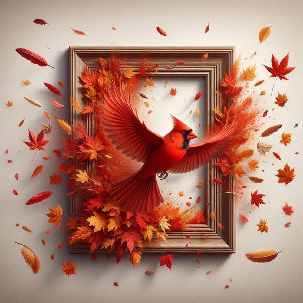 Diamond Painting Kits for Adults Cardinal, 5D DIY Diamond Art Kits for Beginners Round Full Drill Diamond Painting for Home Wall Decoration Gift 12&#xD7;12inch, Bird