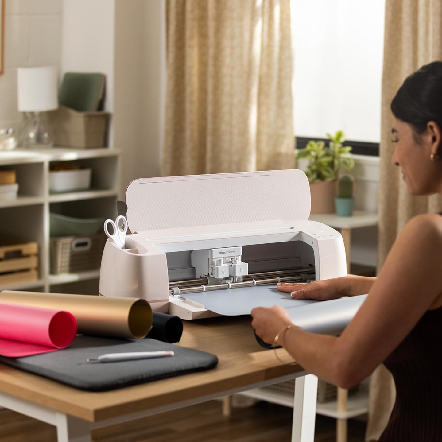 Cricut Maker 4 Cutting Machine with Mini Heat Press with Heat Transfer Vinyl Combo Bundle