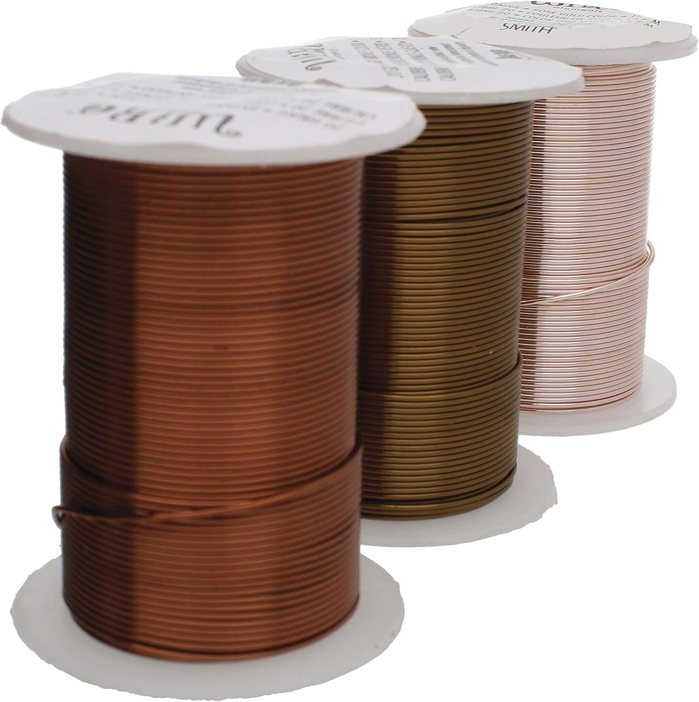 The Beadsmith Wire Elements 22-Gauge Lacquered Tarnish-Resistant Copper Wire for Jewelry Making, 4-8 Yard, 18.29 Meter Spools (Antique Copper, Vintage Bronze, &#x26; Rose Gold Color)