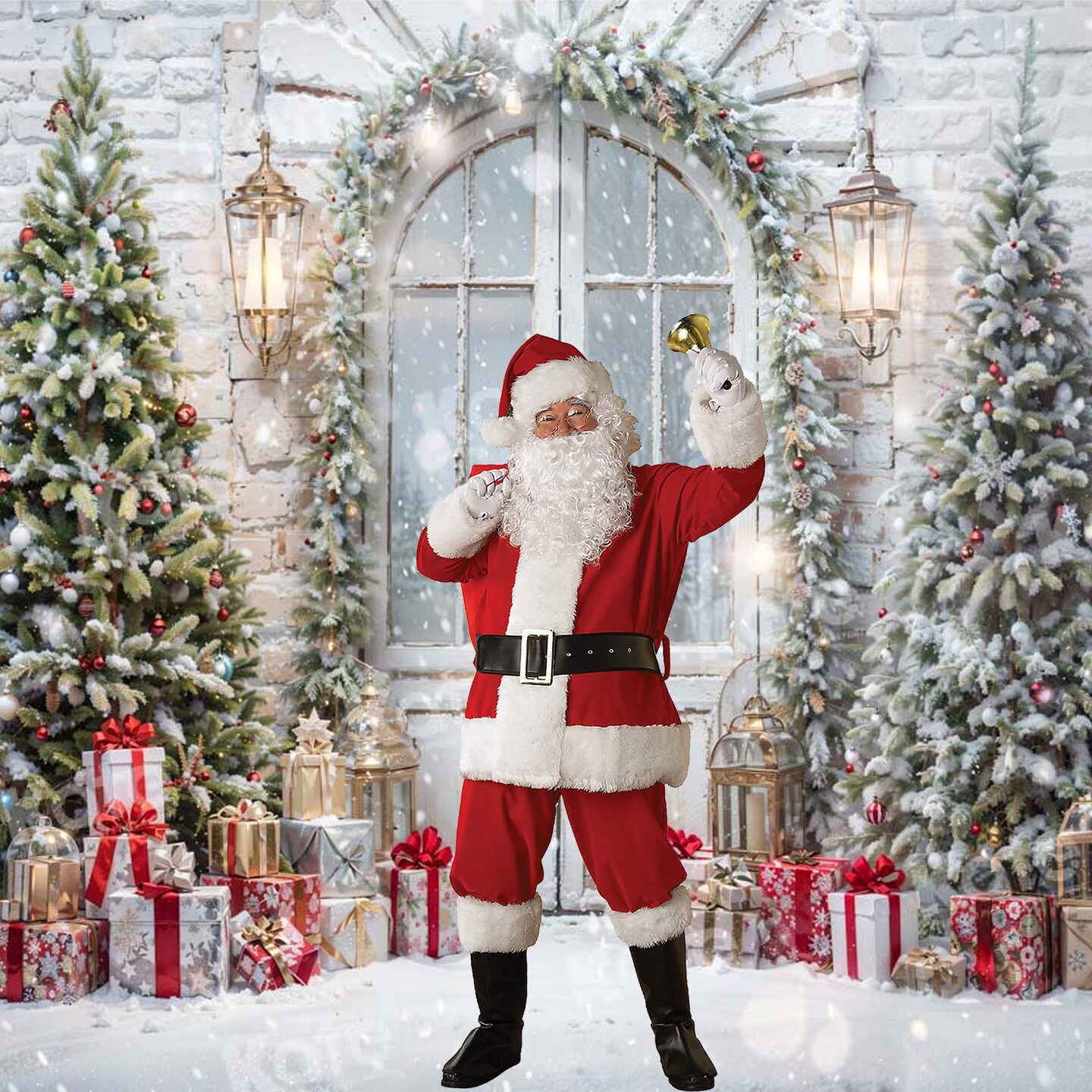 Extra Large Regency Plush Santa Suit with Jacket Pants Belt Gloves and Boot Tops