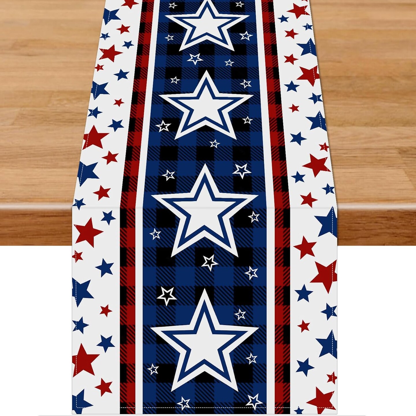 4th of July Table Runner – Stars Patriotic Memorial Day & Independence Day Kitchen Dining Table Decoration, 13" x 72", Indoor & Outdoor Party Home Decor