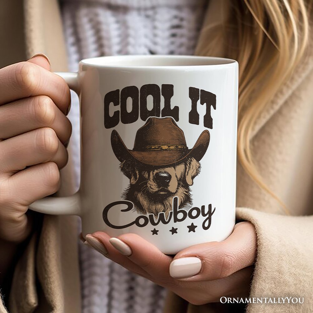 Cool It Cowboy Mug, Retro Western Golden Retriever Country Lovers Gift